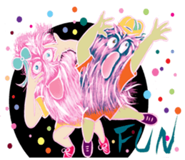 A hairy creature family sticker #13154699