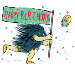 A hairy creature family sticker #13154702