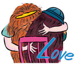 A hairy creature family sticker #13154704