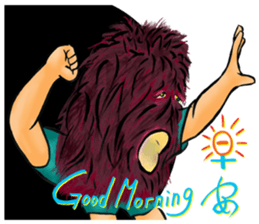 A hairy creature family sticker #13154706