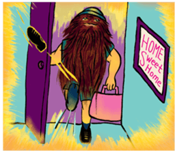 A hairy creature family sticker #13154709