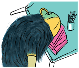 A hairy creature family sticker #13154719