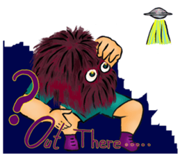 A hairy creature family sticker #13154726