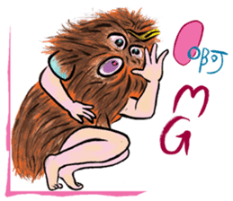 A hairy creature family sticker #13154727