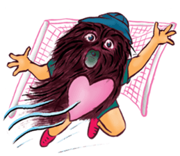 A hairy creature family sticker #13154730