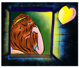 A hairy creature family sticker #13154731