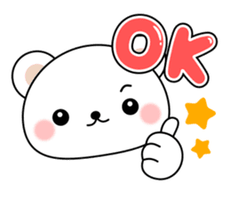 Greetings sticker of polar Bear. Basic 1 sticker #13157304