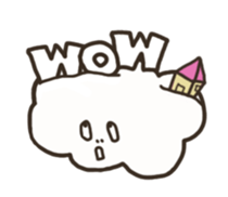 a purple pig,a cloud and house sticker #13158099