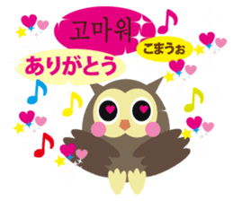 Korean and Japanese that owl speak sticker #13158426