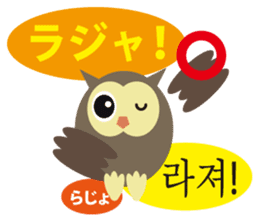 Korean and Japanese that owl speak sticker #13158427