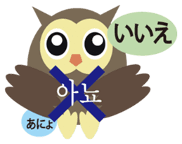 Korean and Japanese that owl speak sticker #13158436
