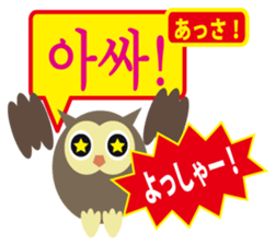 Korean and Japanese that owl speak sticker #13158443
