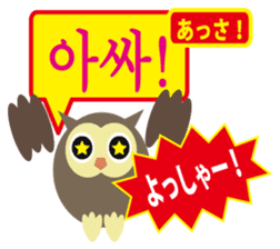 Korean and Japanese that owl speak sticker #13158443