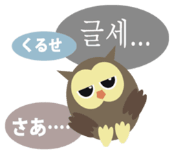 Korean and Japanese that owl speak sticker #13158444