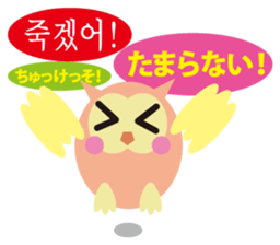 Korean and Japanese that owl speak sticker #13158449