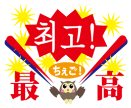 Korean and Japanese that owl speak sticker #13158451