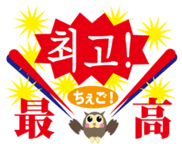 Korean and Japanese that owl speak sticker #13158451