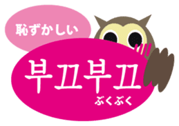 Korean and Japanese that owl speak sticker #13158455
