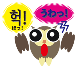 Korean and Japanese that owl speak sticker #13158460
