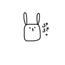 square face rabbits 2 sticker #13158943