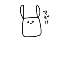 square face rabbits 2 sticker #13158945