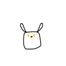 square face rabbits 2 sticker #13158947