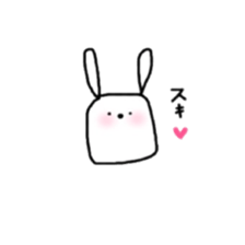 square face rabbits 2 sticker #13158948