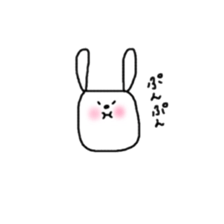 square face rabbits 2 sticker #13158950