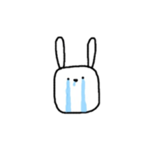 square face rabbits 2 sticker #13158953