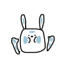 square face rabbits 2 sticker #13158968