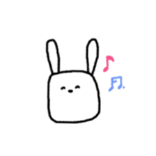 square face rabbits 2 sticker #13158971