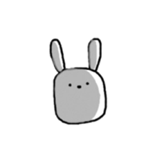 square face rabbits 2 sticker #13158976