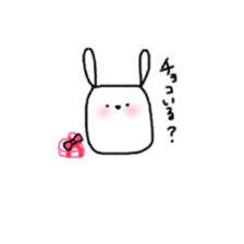square face rabbits 2 sticker #13158979