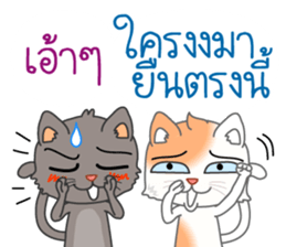 Two cats are talking sticker #13159044