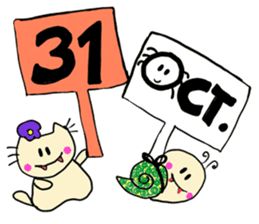 Dinkyneko & Friends #7 Autumn &Halloween sticker #13165540