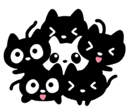 Black cats and white cat sticker #13165872