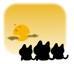 Black cats and white cat sticker #13165876