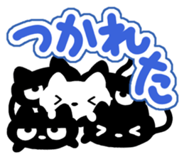 Black cats and white cat sticker #13165879