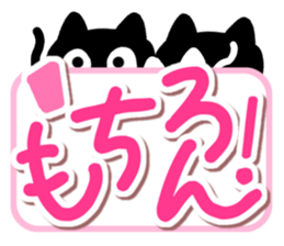 Black cats and white cat sticker #13165884
