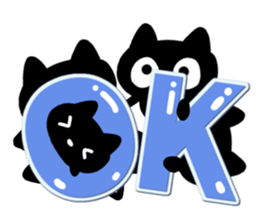 Black cats and white cat sticker #13165886