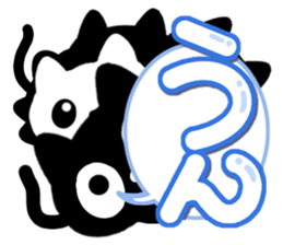 Black cats and white cat sticker #13165889