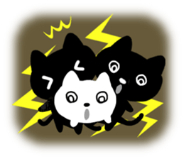 Black cats and white cat sticker #13165892
