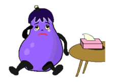 eggplant and tomato(Animated Stickers) sticker #13166728