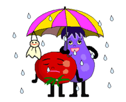 eggplant and tomato(Animated Stickers) sticker #13166732