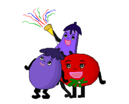 eggplant and tomato(Animated Stickers) sticker #13166733