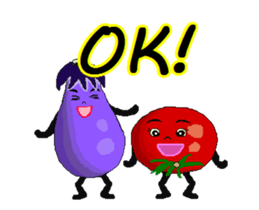 eggplant and tomato(Animated Stickers) sticker #13166736