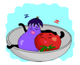 eggplant and tomato(Animated Stickers) sticker #13166741