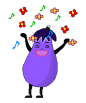 eggplant and tomato(Animated Stickers) sticker #13166743