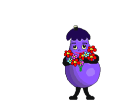 eggplant and tomato(Animated Stickers) sticker #13166747