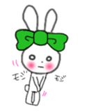 ribbon rabbit (green) sticker #13170406